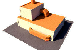 représentation 3D de l'usine dans Ecotown