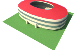 représentation 3D d'un batiment publique dans Ecotown